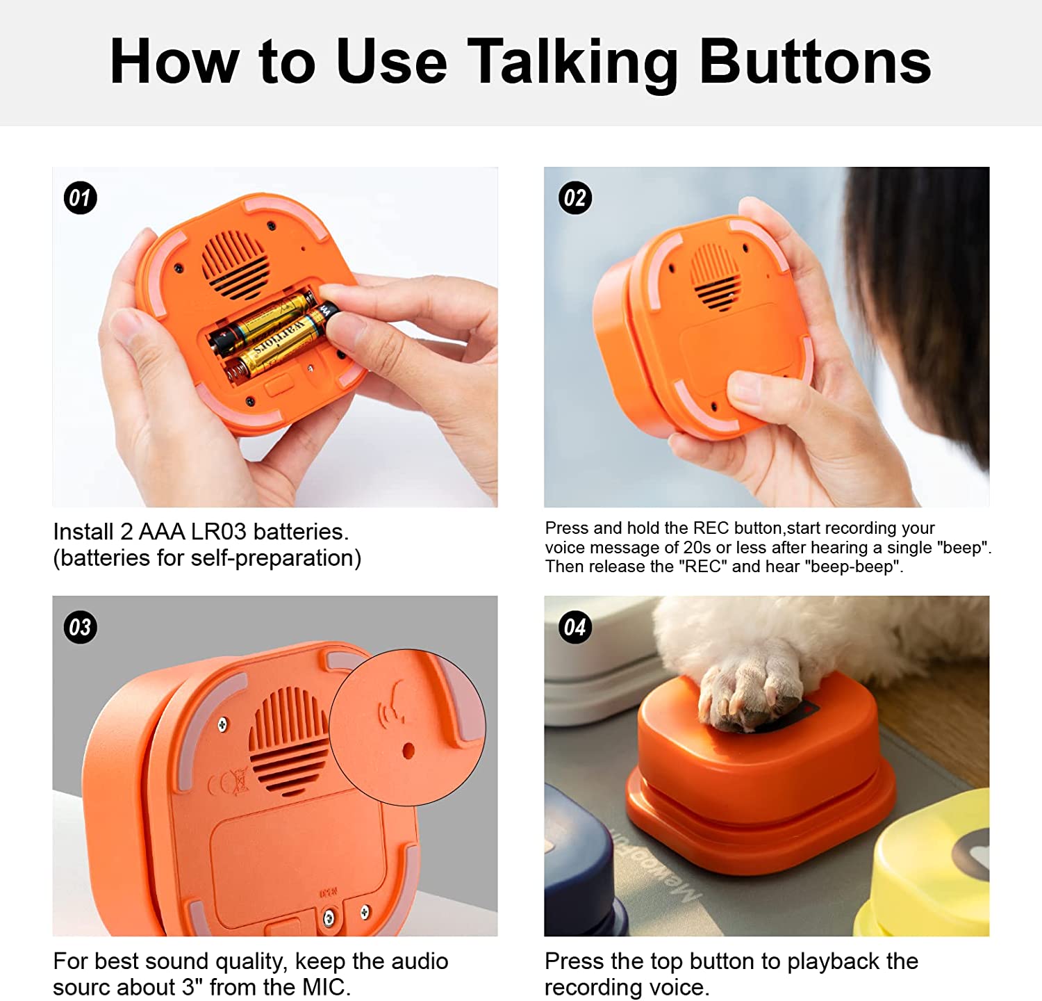 Pet Interactive Training Buttons - Pawfect Story | Your Pet's Favorite Store